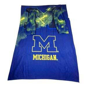 University of Michigan Wolverines Fleece Throw Blanket With Sleeves 48x71